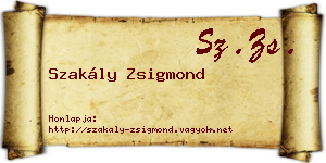 Szakály Zsigmond névjegykártya
